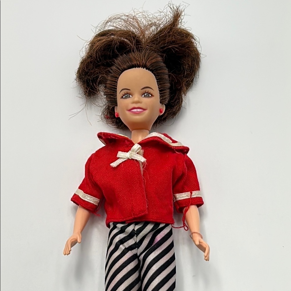 Barbie Doll with Red Jacket and Striped Pants